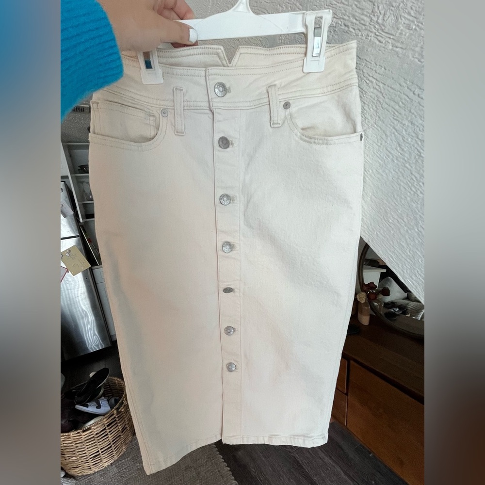 Madewell Denim High-Waist Midi Skirt in Vintage Canvas Wash Western Edition